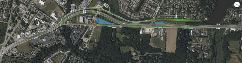 The project area comprises a large section of Route 1 north of Five Points.